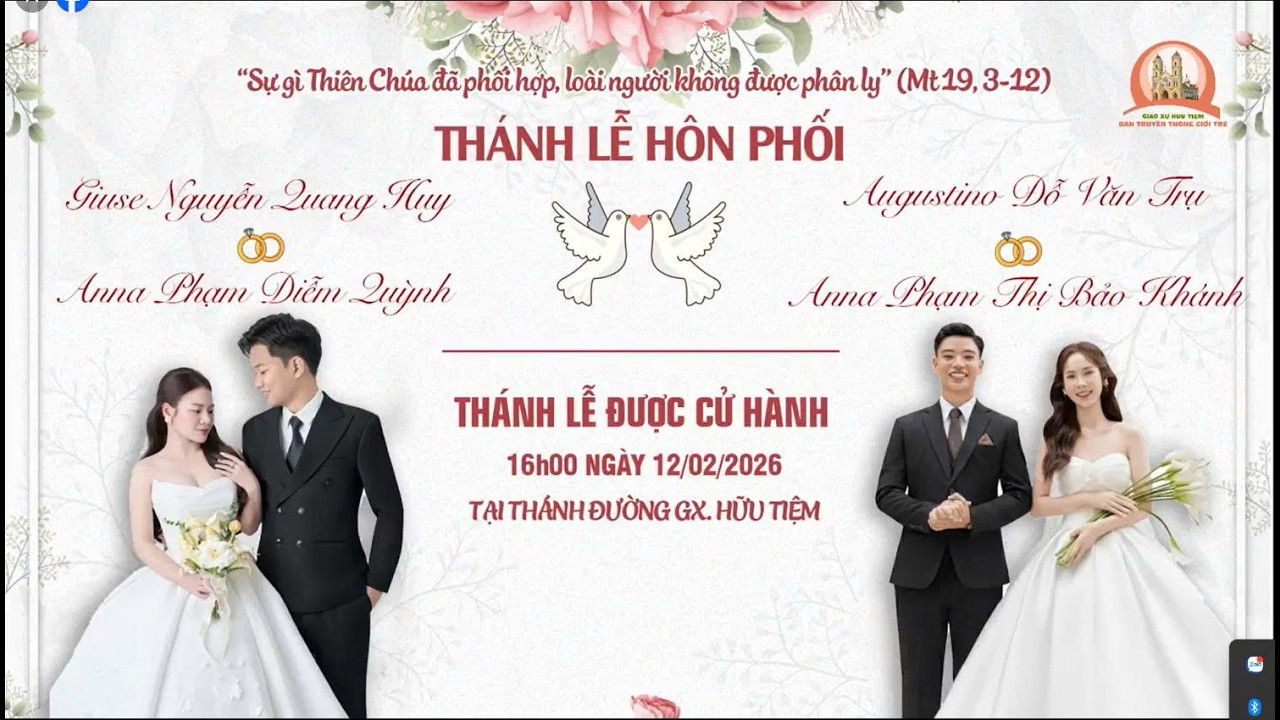 GIÁO XỨ HỮU TIỆM | THÁNH LỄ HÔN PHỐI CHO HAI ĐÔI BẠN TRẺ