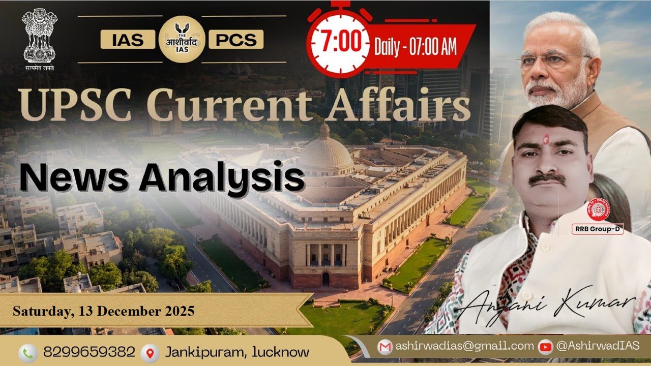 13-15 December Current Affairs 2025 | Current Affairs Today | Daily Current Affairs by BY Anjani SIR