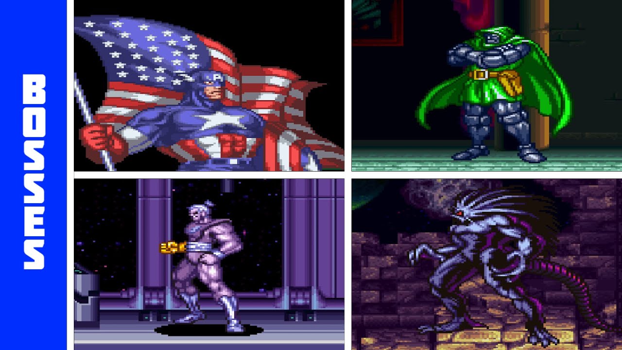 Marvel Super Heroes War of the Gems (SNES) - All Bosses