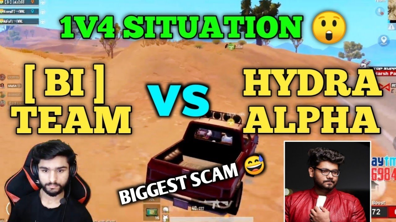 Bi team vs Hydra alpha 🔥 full intense fight in the last zone | Hydra elite customs | Pubg emulator