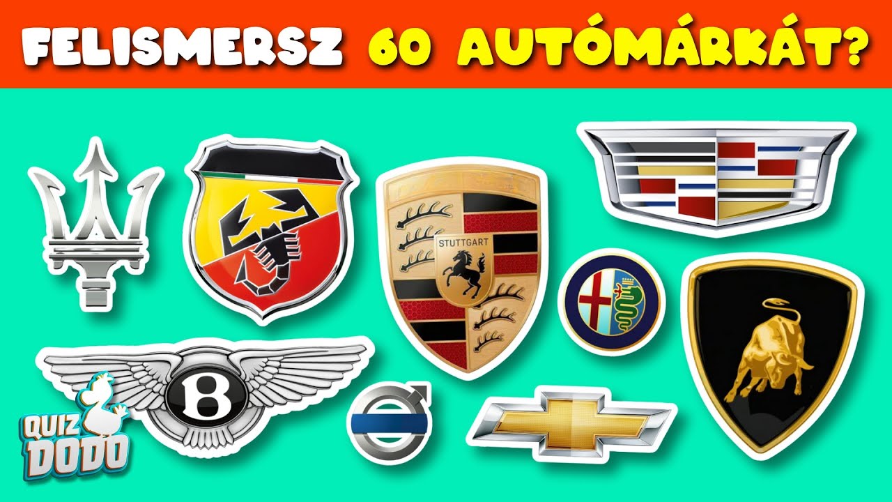 🚗 Teszteld magad: 60-ból hányat ismersz fel? 🏁 | Autólogó kvíz 🏆