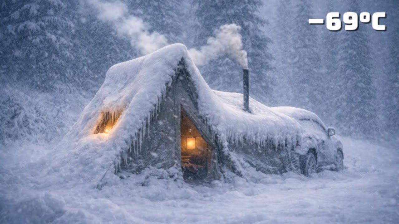 Surviving a -69°C Blizzard in a Hot Tent | Extreme Off Grid Winter Life With Luxury Meals