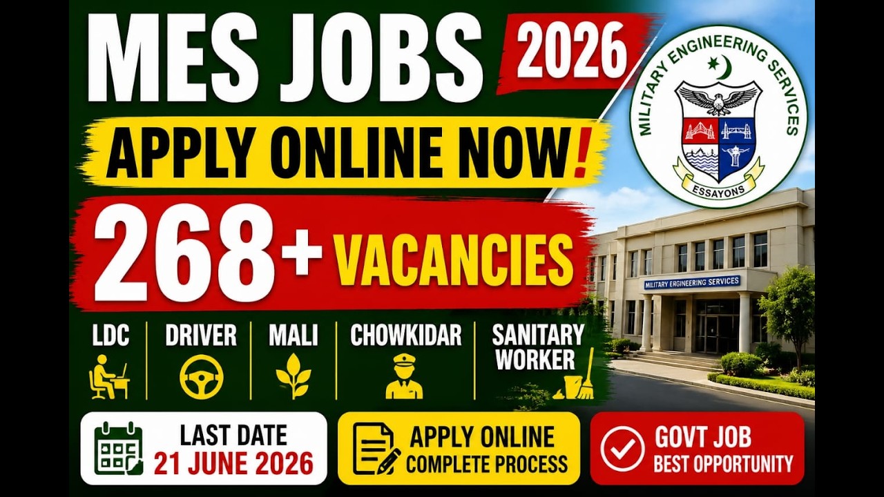 MES Jobs 2026 | Apply Online Complete Process | Military Engineering Service jobs 2026 |