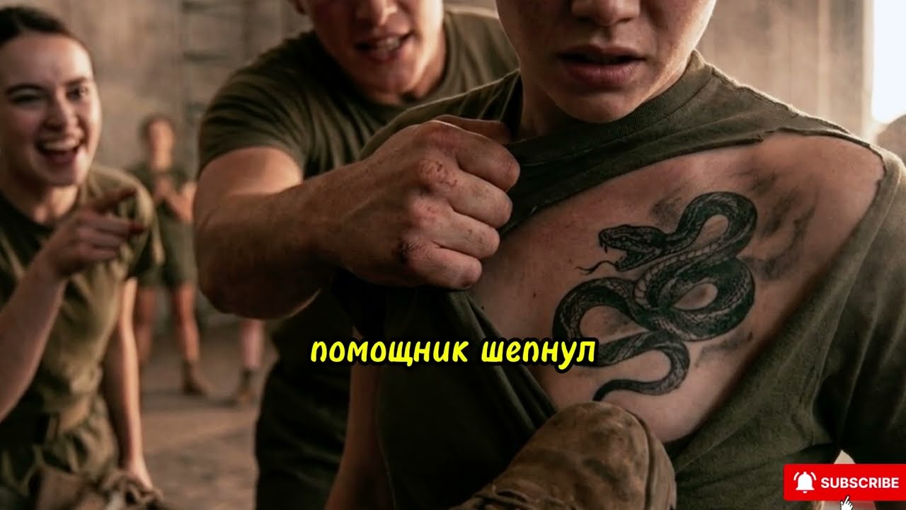 На учебном плацу над ней смеялись — но командир побледнел, увидев её татуировку на спине.