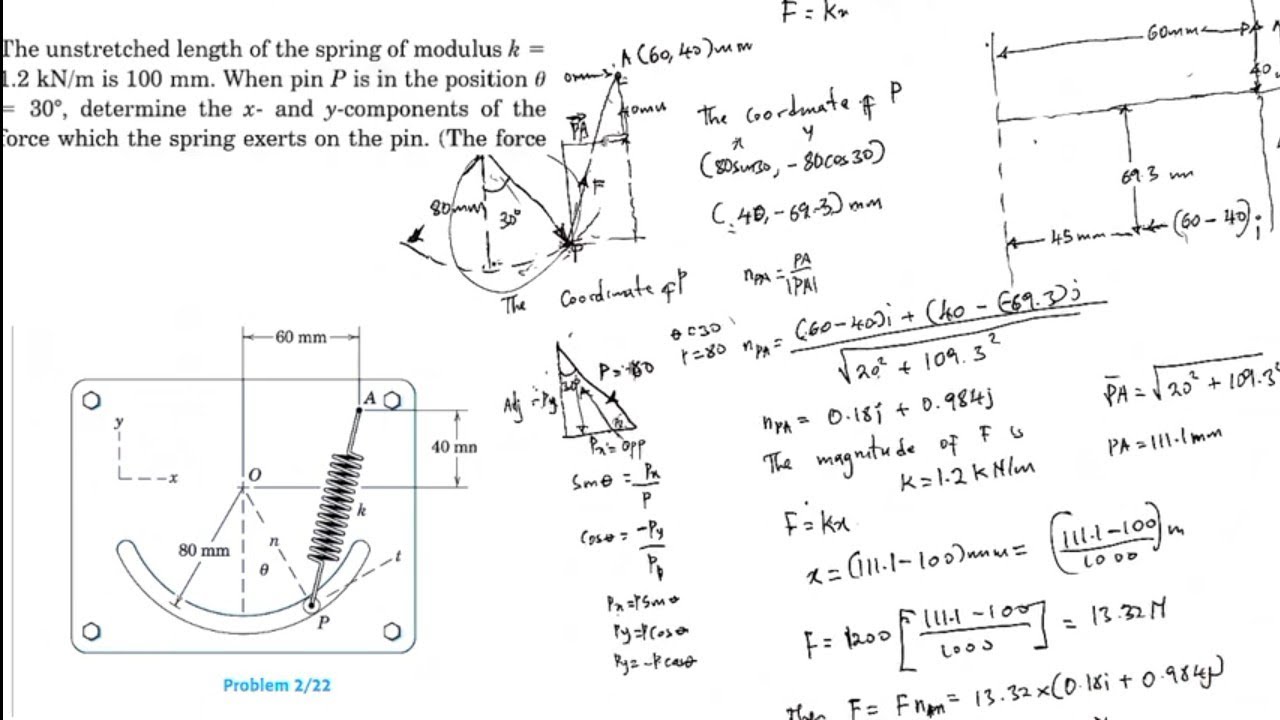 FORCE SYSTEM RECTANGULAR COMPONENTS | ENGINEERING MECHANIC BY MERIAM KRAIGE | PROBLEM 2/20-2/28