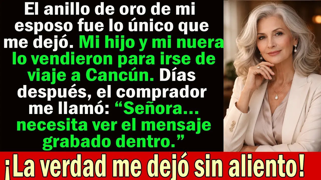 Mi hijo y mi nuera vendieron el anillo de mi difunto esposo para irse de viaje  Y el comprador…