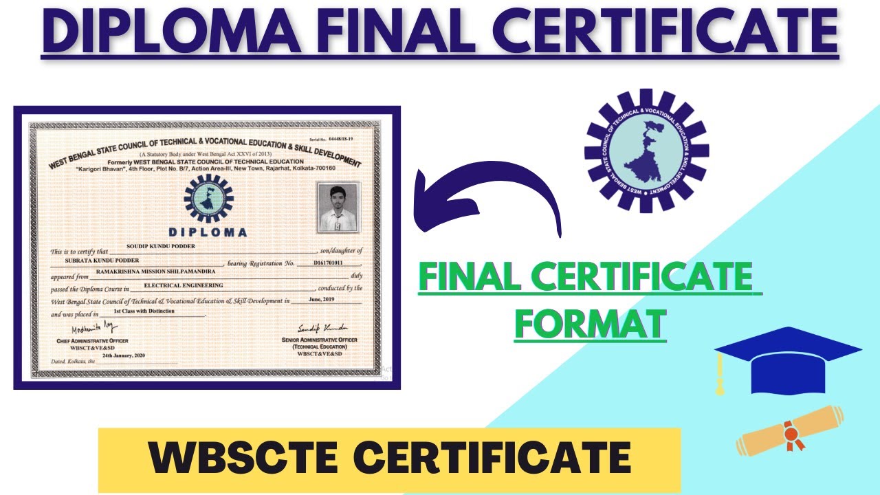 My Diploma Final Certificate| Wbscte Diploma Pass Final Certificate format| Full Information|