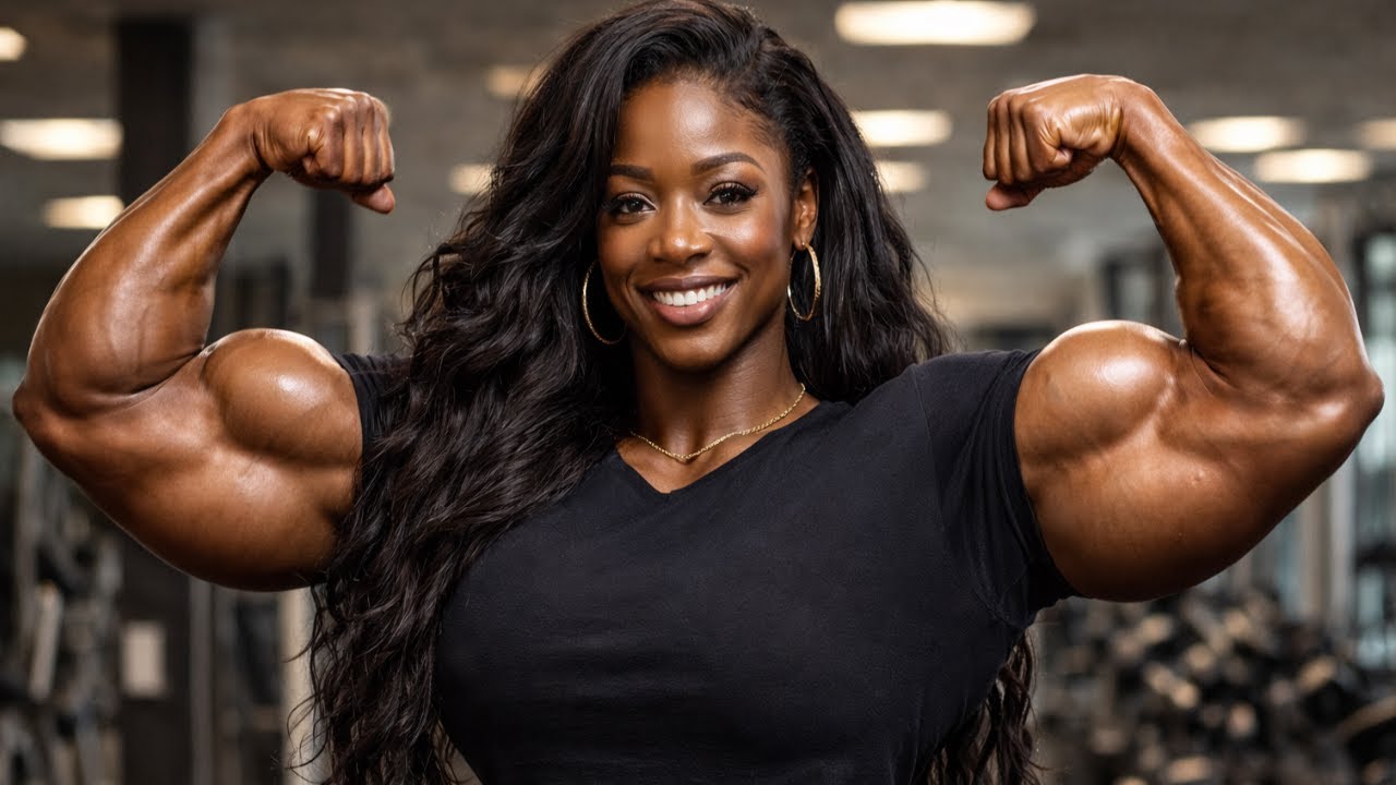 BRAZILIAN FEMALE BODYBUILDER WITH SUPER SOLID BICEPS : CARLA