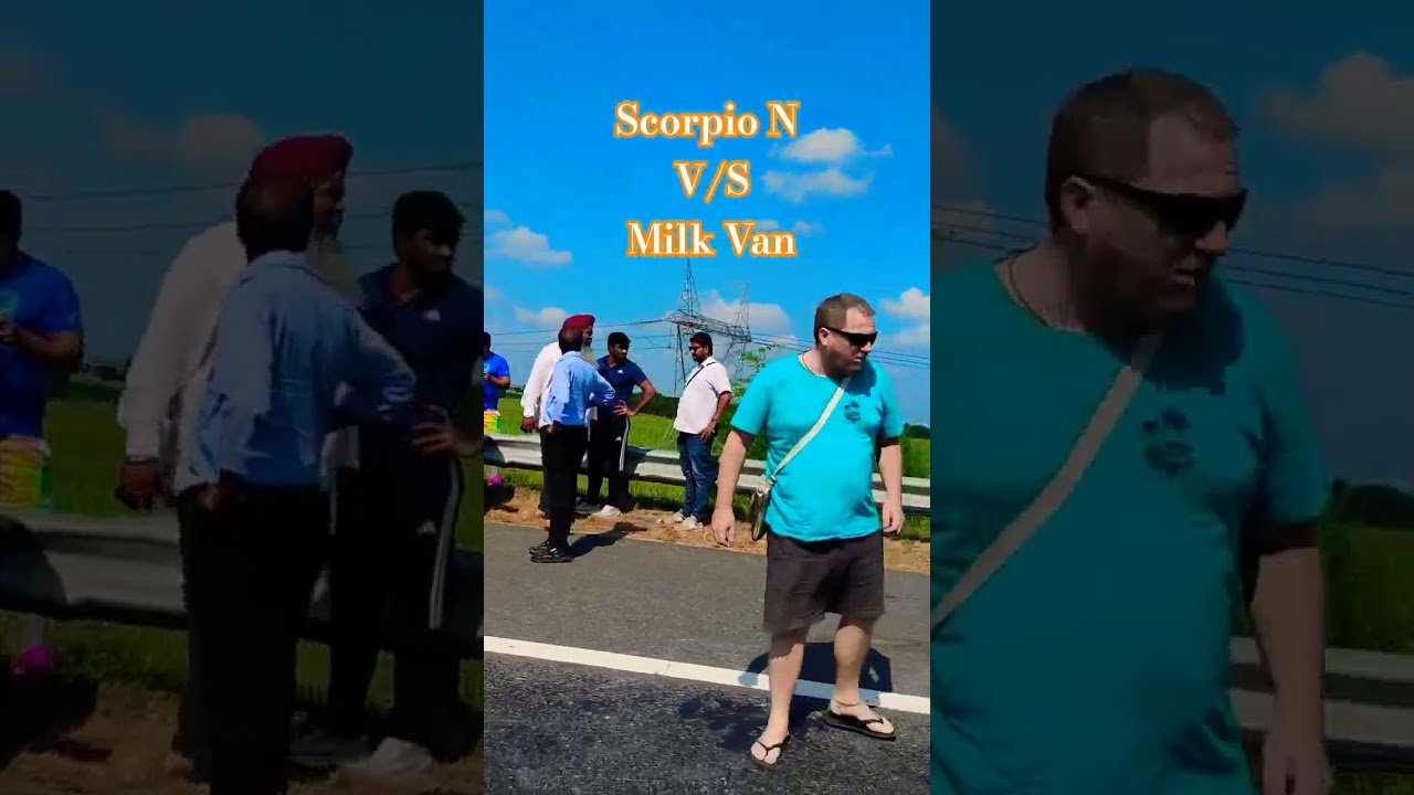 Scorpio N and Milk Van Accident on Delhi Meerut Expressway #shorts #shotsvideo #accident #scorpio