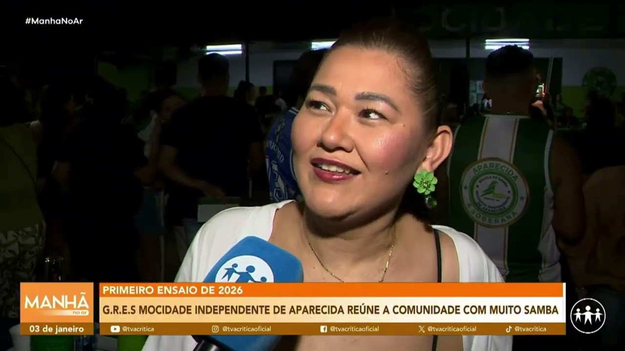 CARNAVAL 2026 | Mocidade Independente de Aparecida realiza primeiro ensaio do ano 