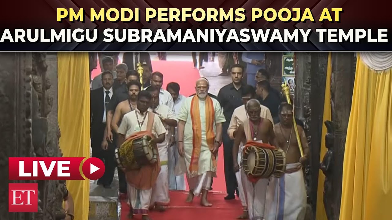 PM Modi performs Darshan and Pooja at Arulmigu Subramaniyaswamy Temple in Madurai, Tamil Nadu