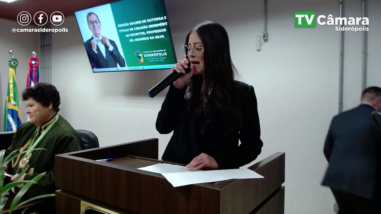 Sessão Solene de entrega de Título de Cidadão Benemérito a Deonísio da Silva