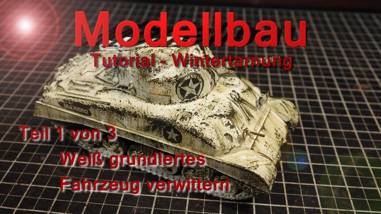 Tutorial Wintertarnung 1 von 3 - Einen weiß grundierten Panzer verwittern