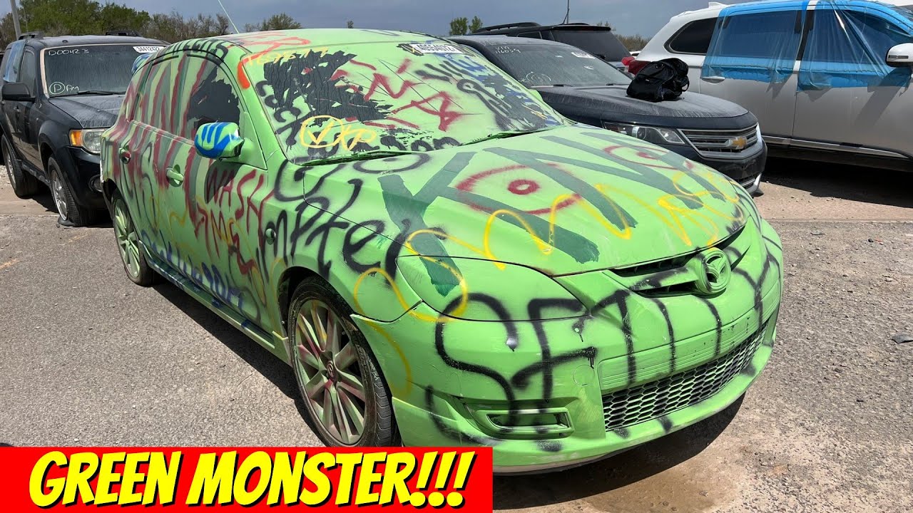 Copart Walk Around 4-21-22 + The Most Vandalized Car EVER!! PARENTAL WARNING!