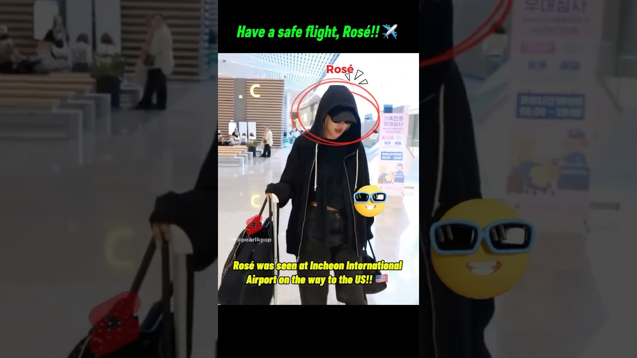 Ros&eacute; was seen at Incheon Airport on the way to the US! #ros&eacute; #blackpink