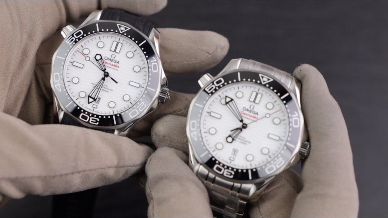 Omega Seamaster Diver 300M White Dial Rubber Strap VS Steel Bracelet