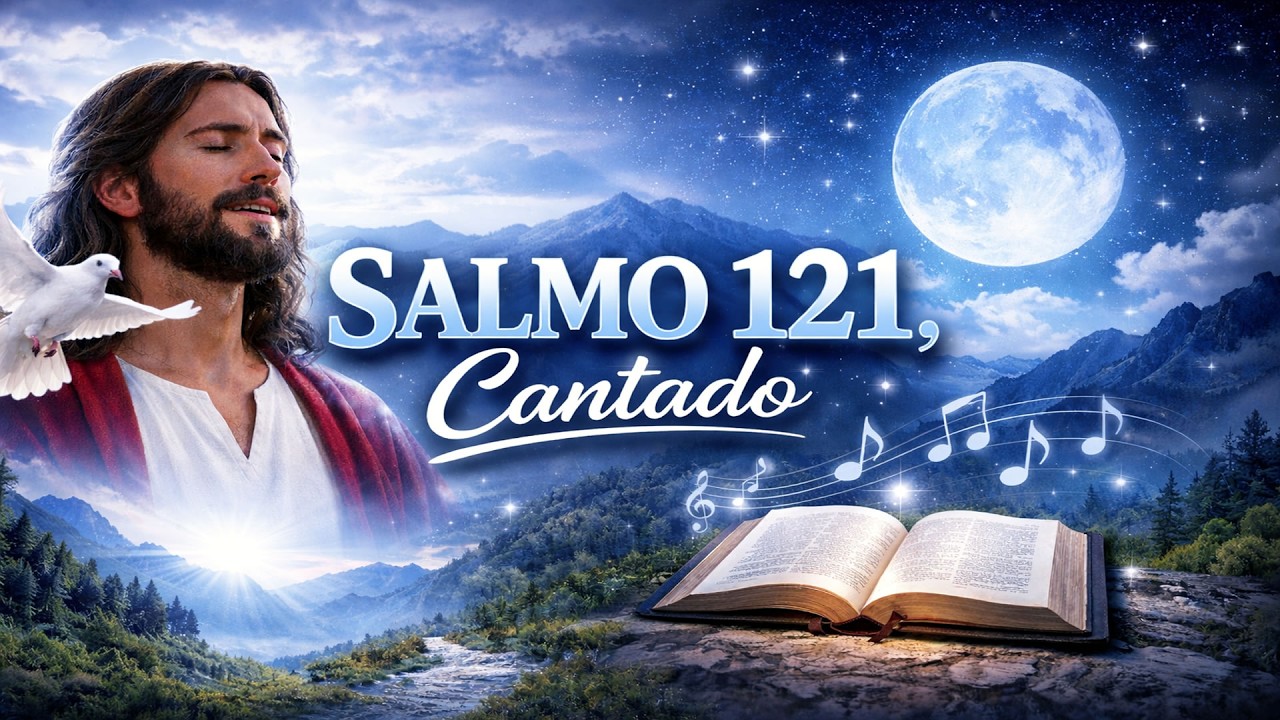 SALMO 121 🎶  CANTADO “Mi auxilio viene del Señor” 🙏✨ Protección divina día y noche ☀️🌙