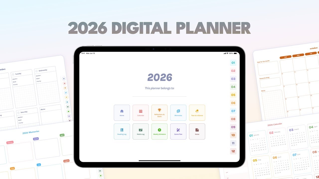 FREE 2026 Digital Planner 📖 | Sunday and Monday start 🌟