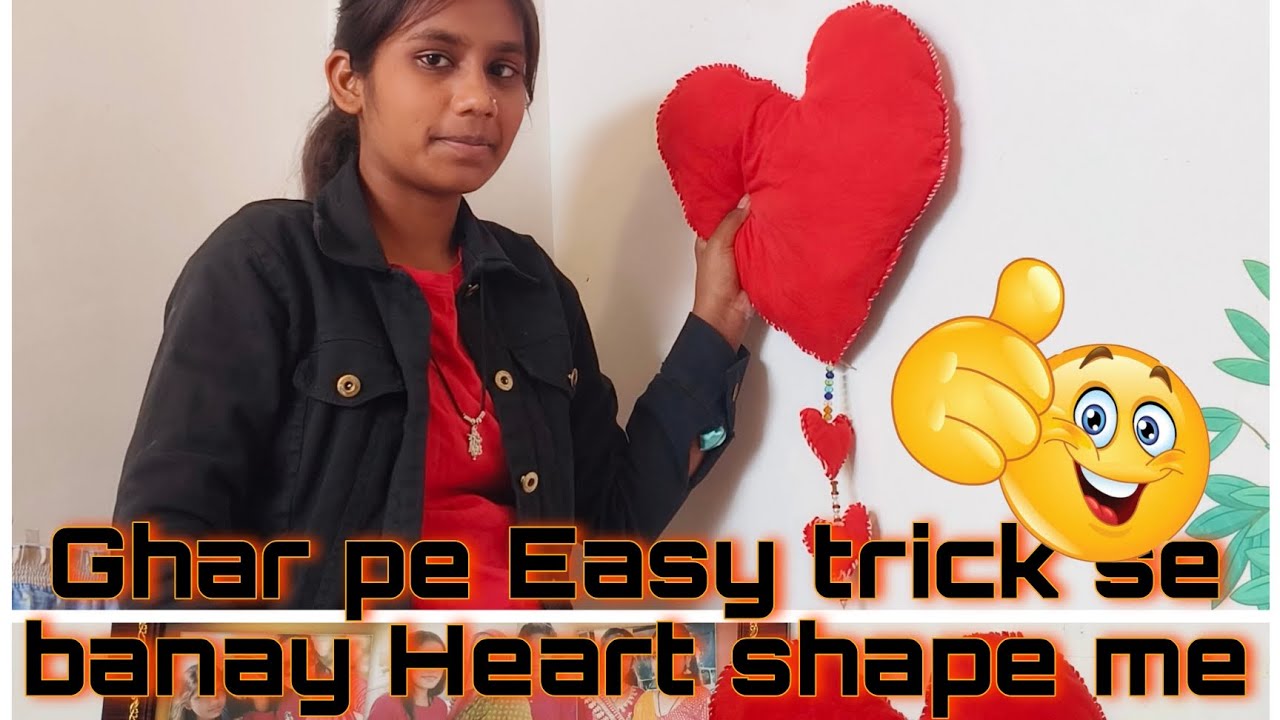 How to make heart shape Hanging heart , ghar pe Easy trick se banay Heart shape ke latkan 😍