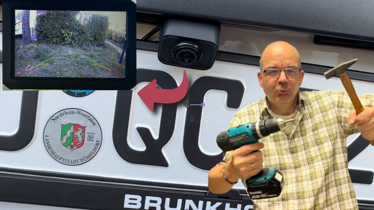 Funk Rückfahrkamera Einbau und Test am Nummernschild.