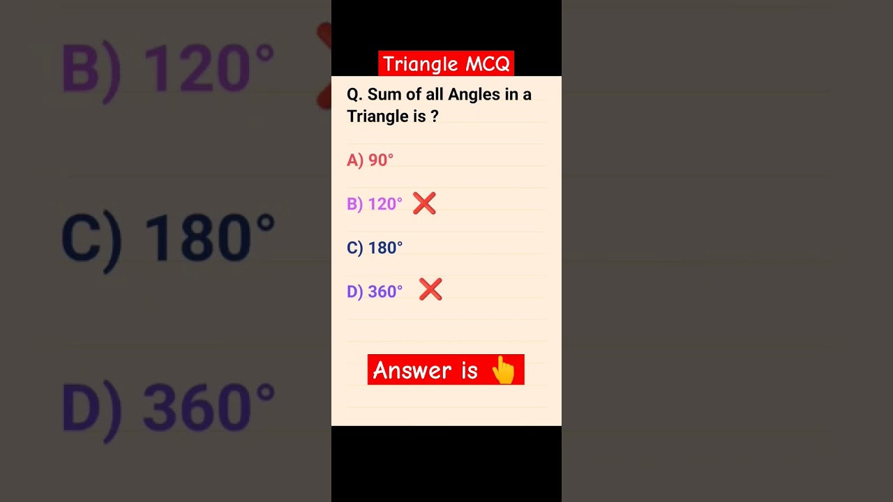 Triangle MCQ || Triangle Question #mcq #triangle #exam #quiz #question  #shorts