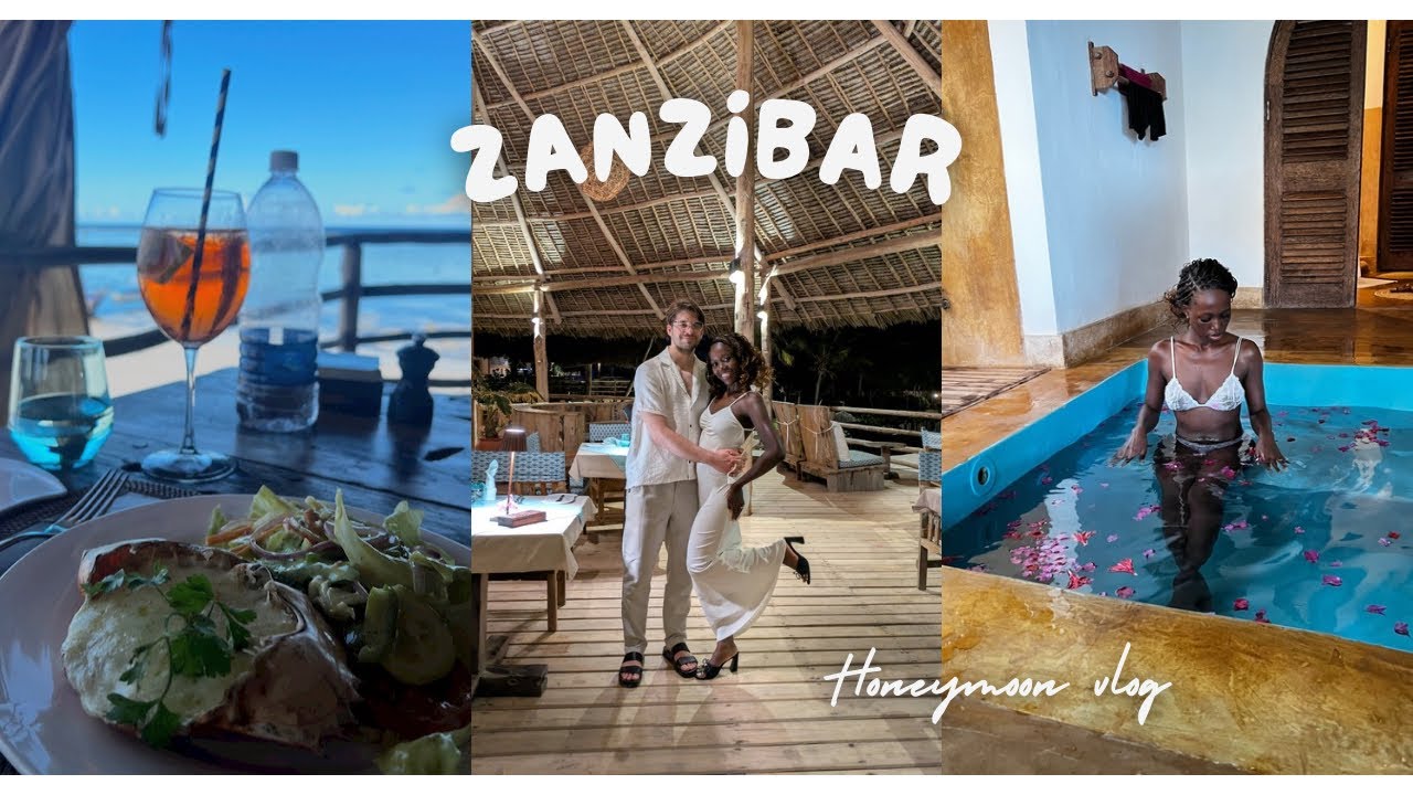 ZANZIBAR HONEYMOON VLOG 🇹🇿| Interracial Couple&rsquo;s Romantic Island Escape+Swimming with Dolphins🐬🦀🍤🐙