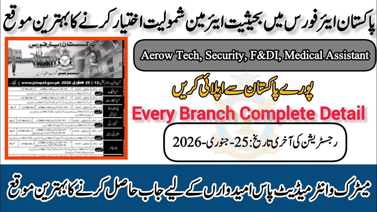 How to Apply For PAF Airman Jobs | Pakistan Airforce Jobs Apply Online 2026 PAF Registration Online