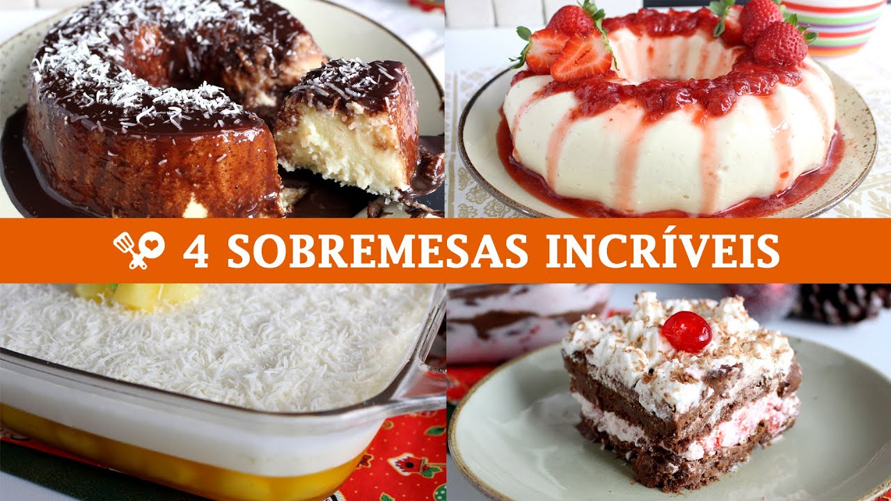 4 SOBREMESAS DELICIOSAS PARA O SEU NATAL - RECEITAS QUE AMO