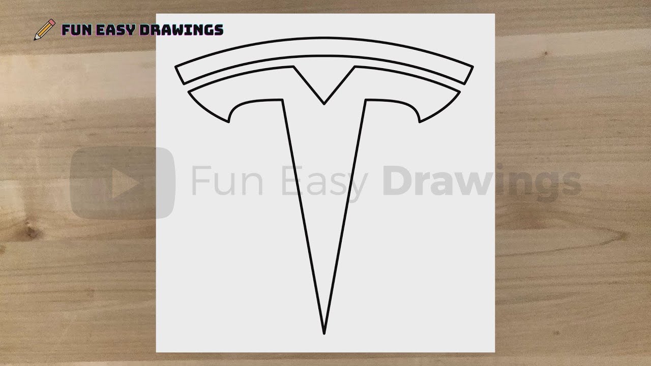 How to Draw Tesla Logo Easy - Fun Easy Drawings #FunEasyDrawings #tesla #easy #logo