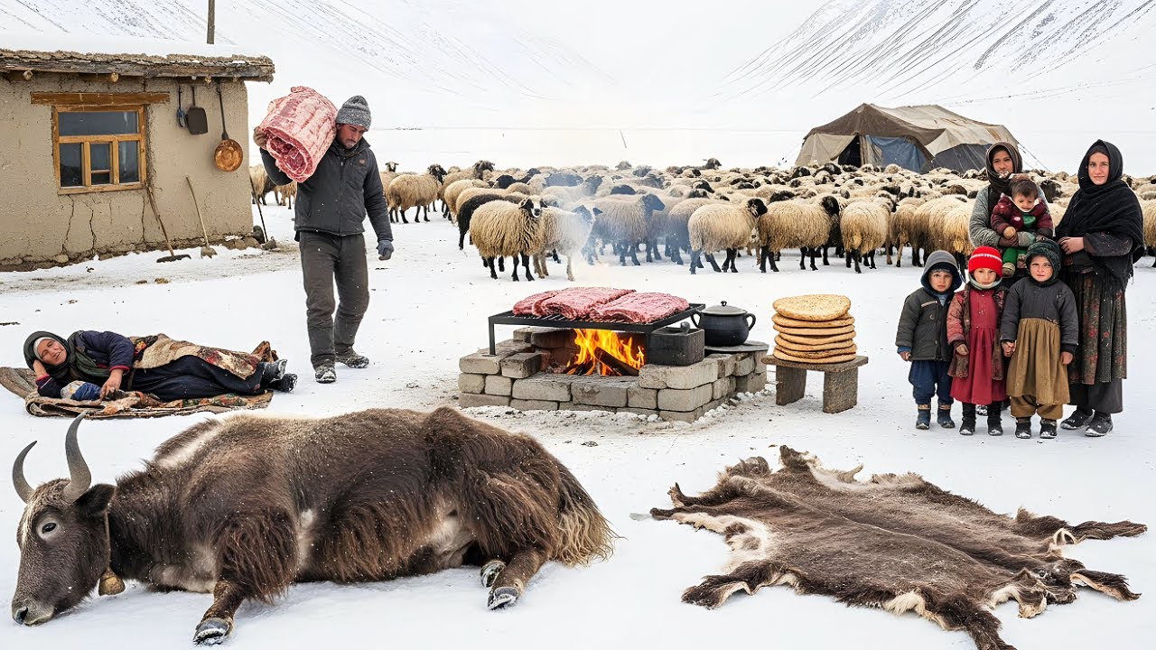 Afghanistan Winter Hunt | Yak Meat on Fire + Fresh Bread to Stay Alive