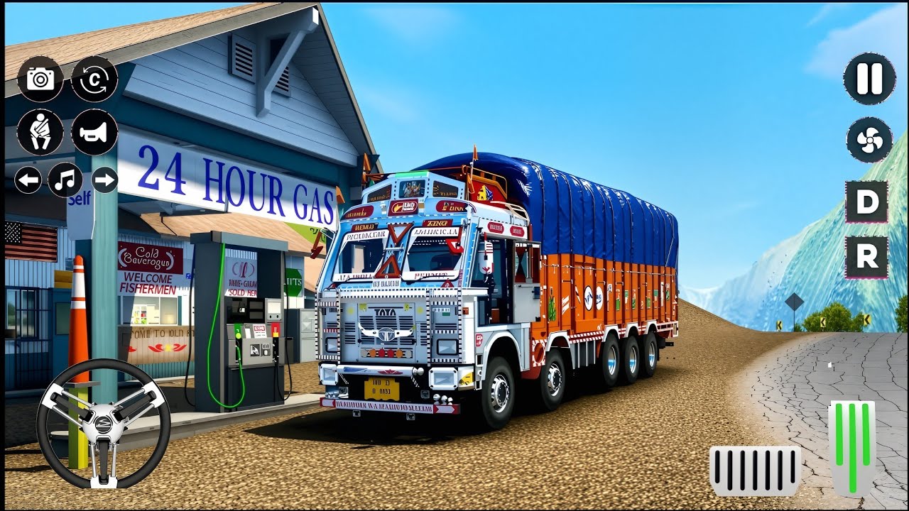 Tata ka ashok Leyland truck offroading games 😱😱 krnd gadi game 