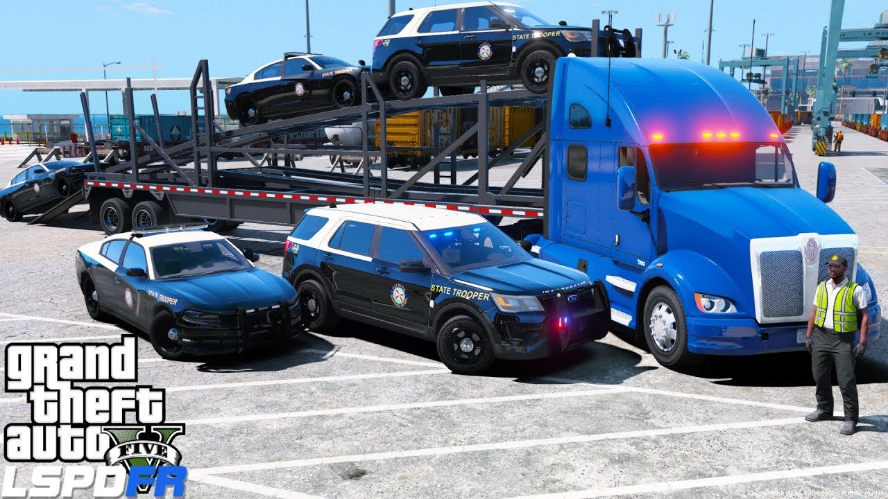 GTA 5 REAL LIFE MOD - ANOTHER DAY AT WORK #44 Delivering New 2016 & 2017 Florida Highway Patrol Cars