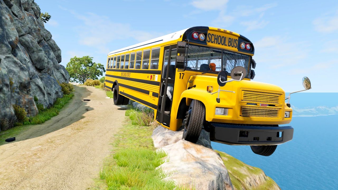 School Bus on Dangerous Mountain Road  | BeamNG.drive | Ep #108