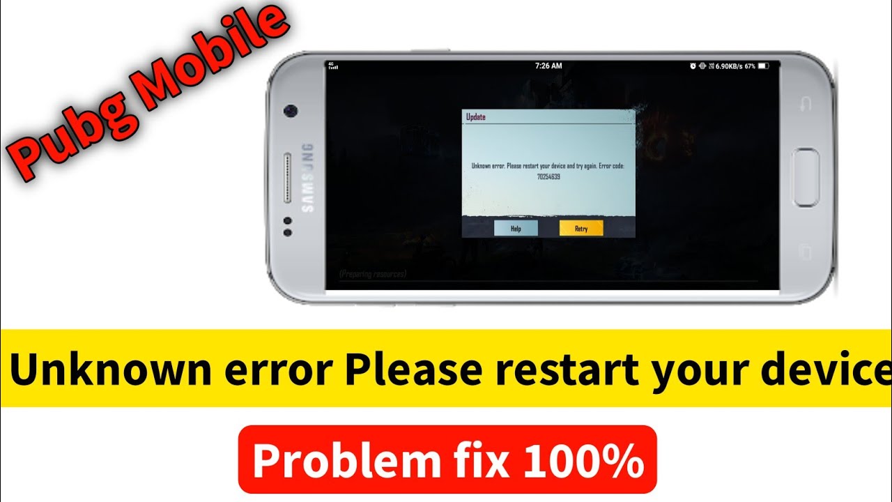 Pubg mobile unknown error please restart your device and try again || SawantTech