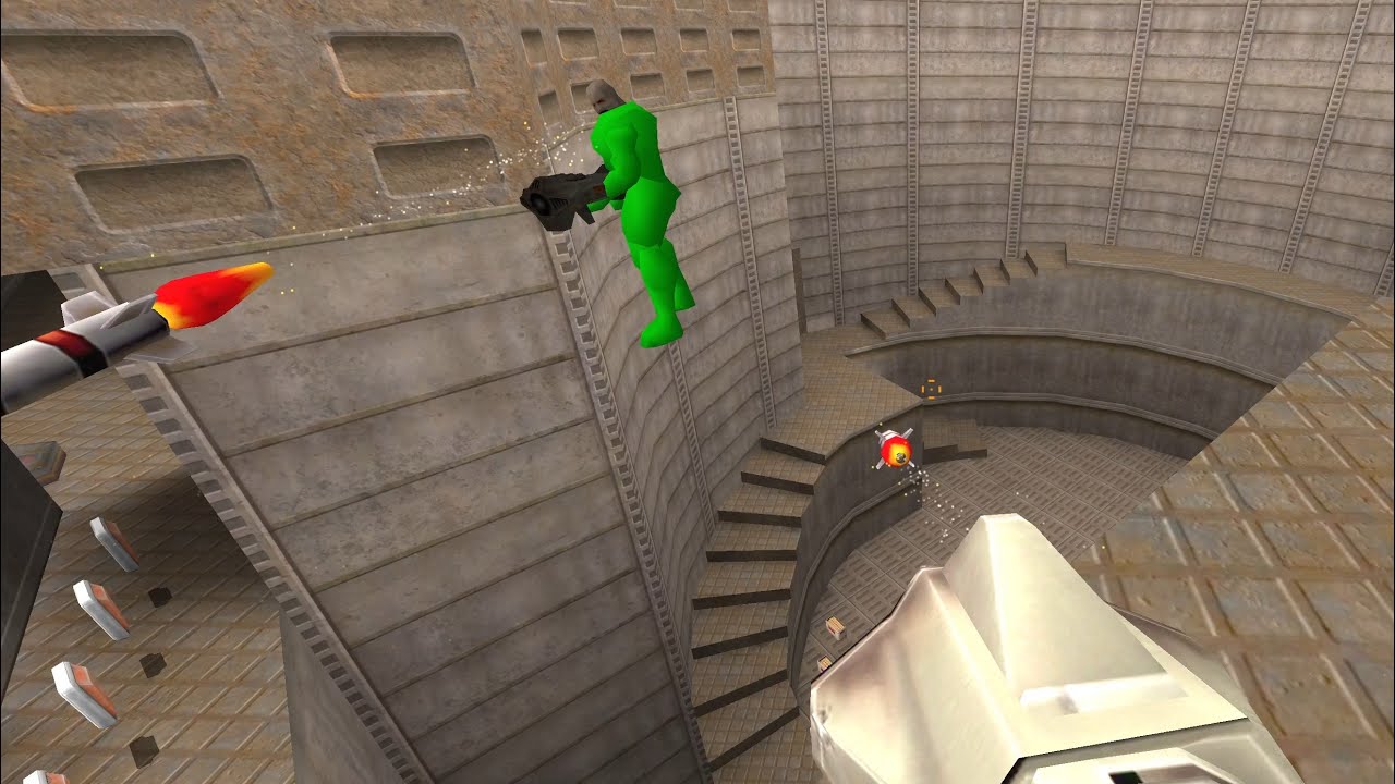 david & purri vs sarge & player - q2dm1 - Quake 2 friendly teamplay 2x2