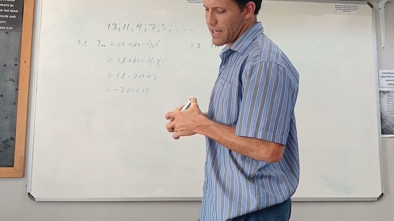AWGrade12 Number Patterns arithmetic sequences part1