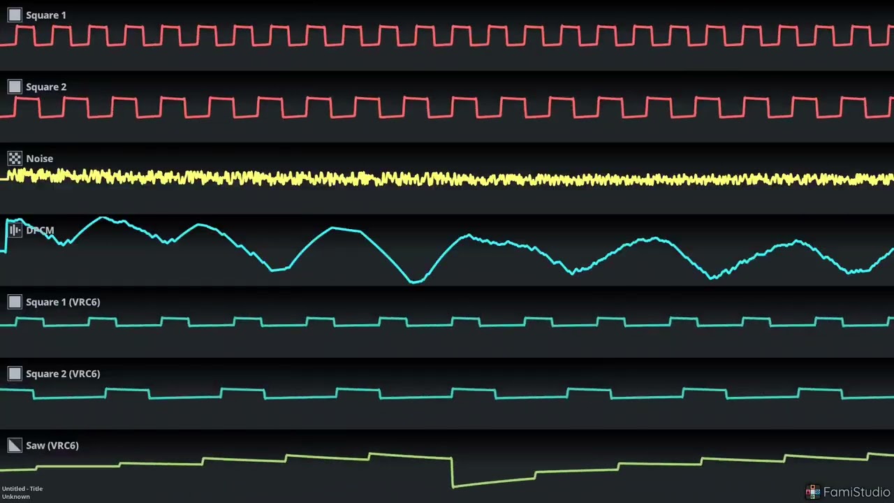 [FamiStudio] Nice OST - Title Theme - Oscilloscope View (2A03 + VRC6)