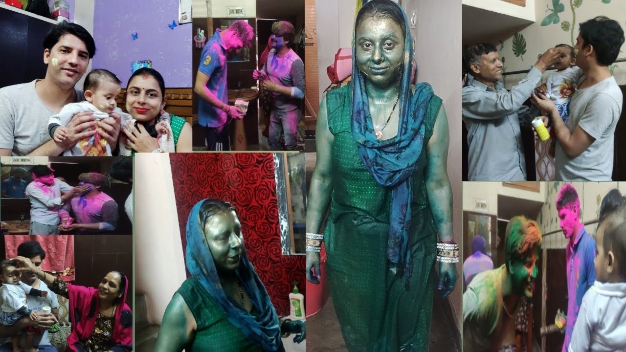 Holi vlog!! अरु की पहली होली🥰। देवर के साथ खूब होली खेली😀। पिछले साल की कसर पूरी कर ली😋?