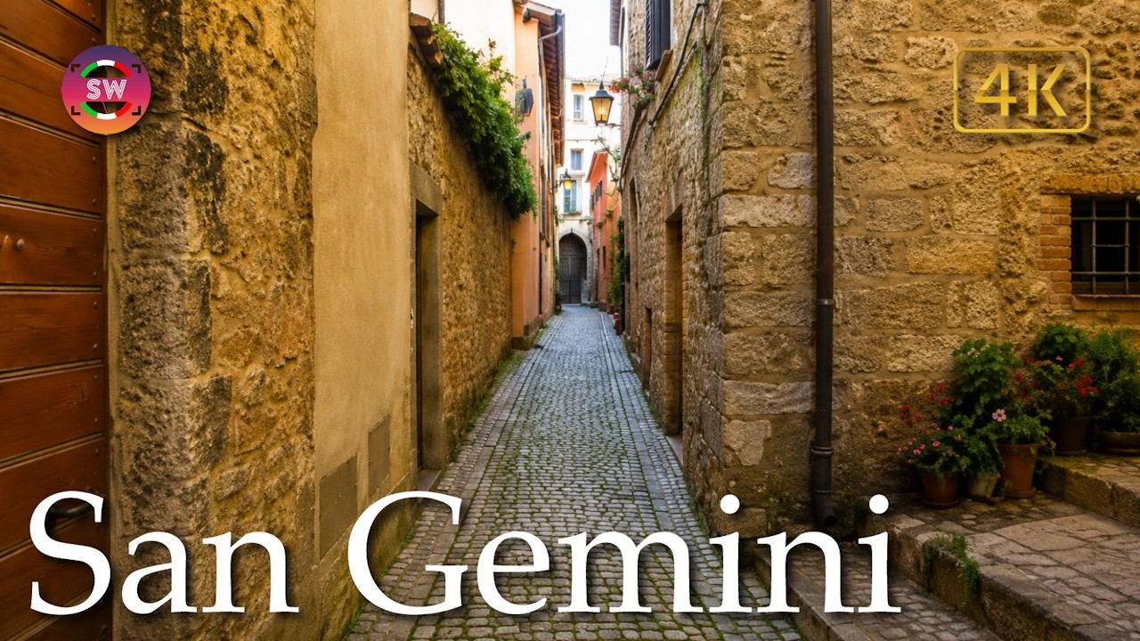 San Gemini (Umbria), Italy【Walking Tour】History in Subtitles - 4K