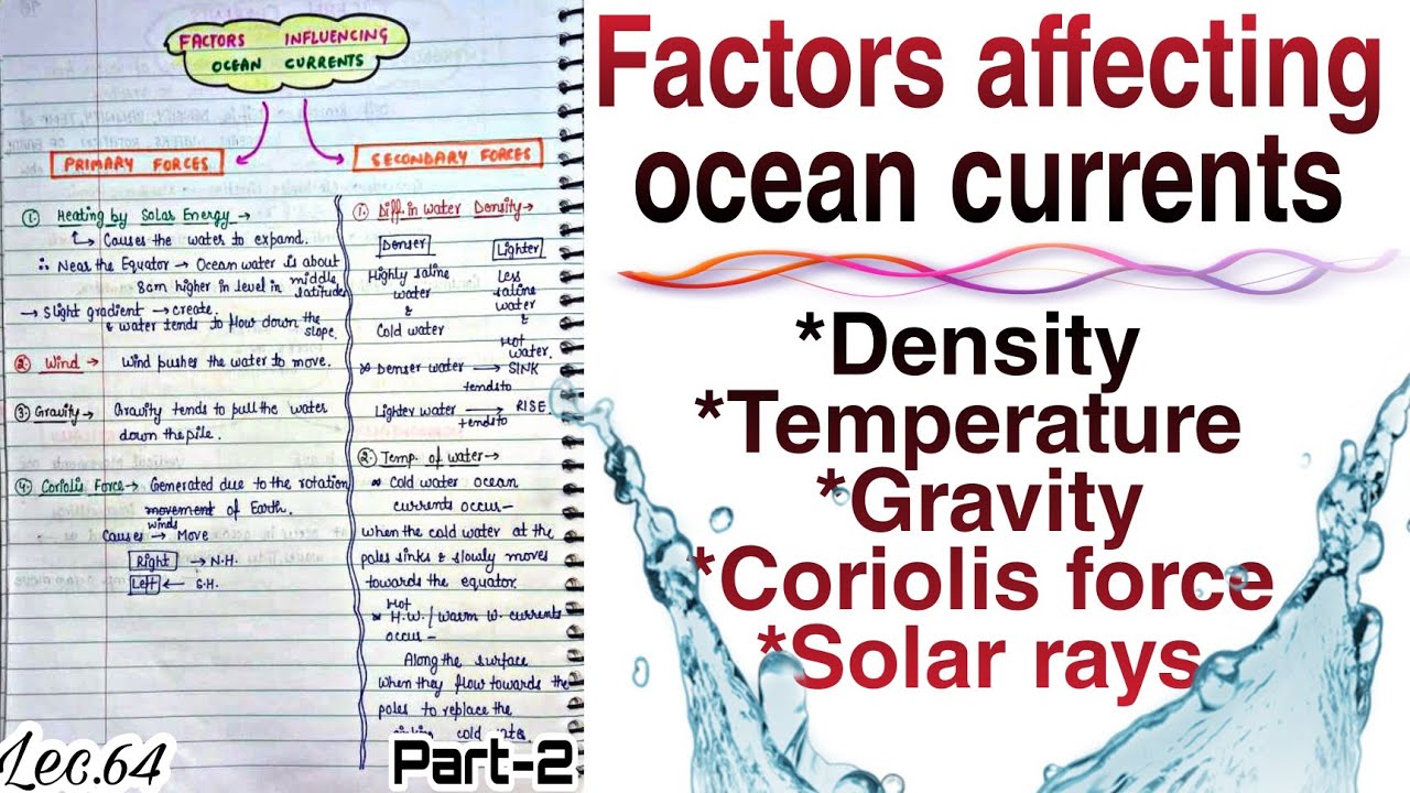 Factors Influencing Ocean Currents (Part 2) || World Geography || Lec.64 || An Aspirant !