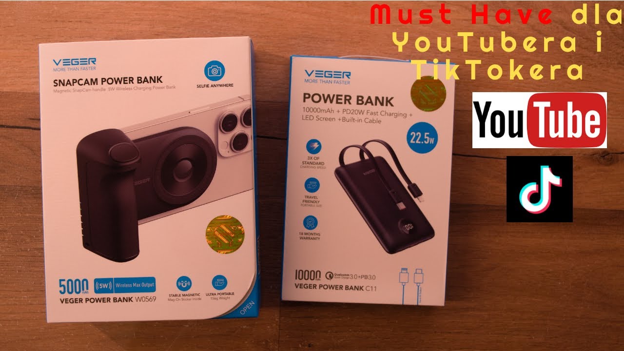 Powerbank i  Snapcam Powerbank VEGER - zestaw dla Youtuberów i TikTokerów! #veger #vegerpowerbank