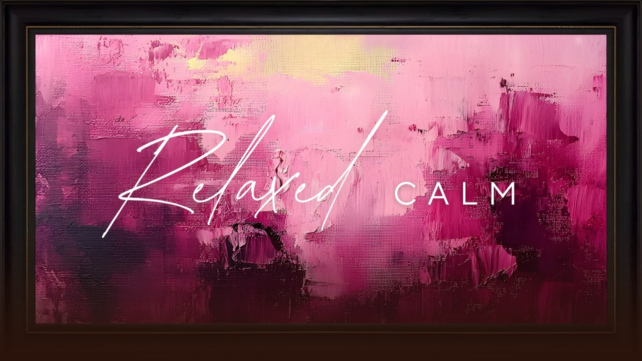 Romantic Pink Abstract Textured Art: Framed TV Screensaver 4K