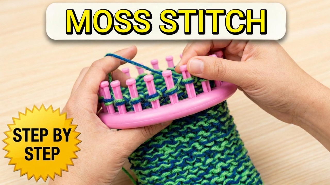 How to Knit MOSS STITCH on a Round Loom: Step-by-Step Tutorial