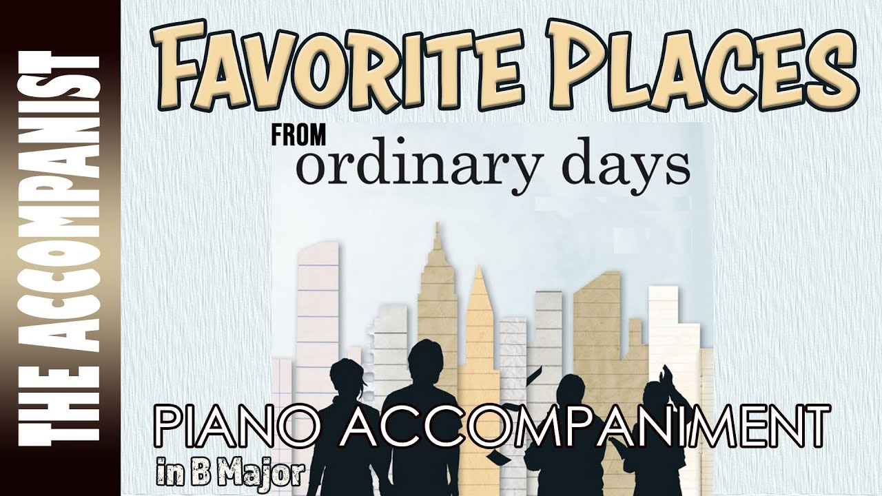 Favorite Places (Ordinary Days) | Piano Accompaniment [Karaoke Lyrics in CC]