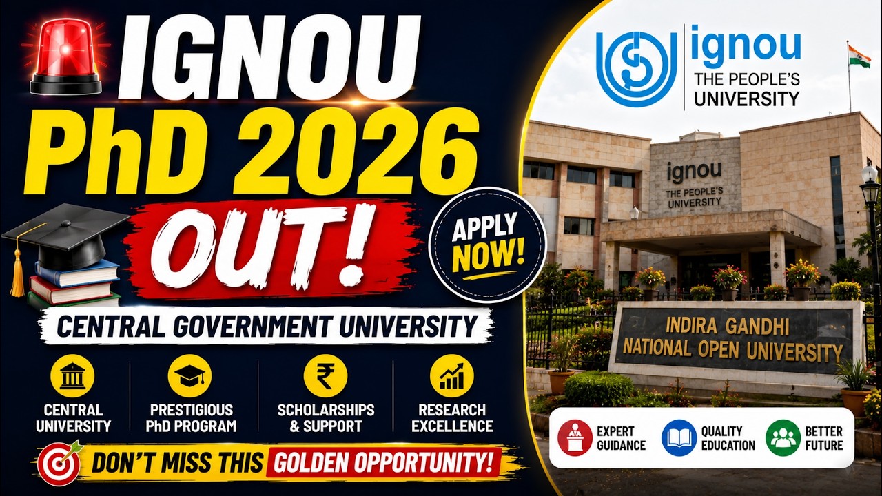 IGNOU PhD Admission 2026 | Central Government University PhD Opportunity Explained.