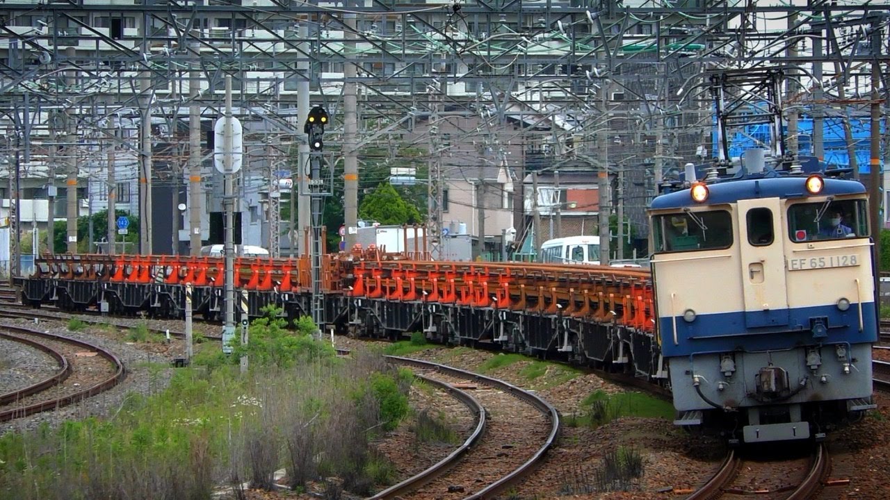 【工9389レ】EF65-1128 + ロンチキ12B 糸崎工臨 @岸辺・横関踏切