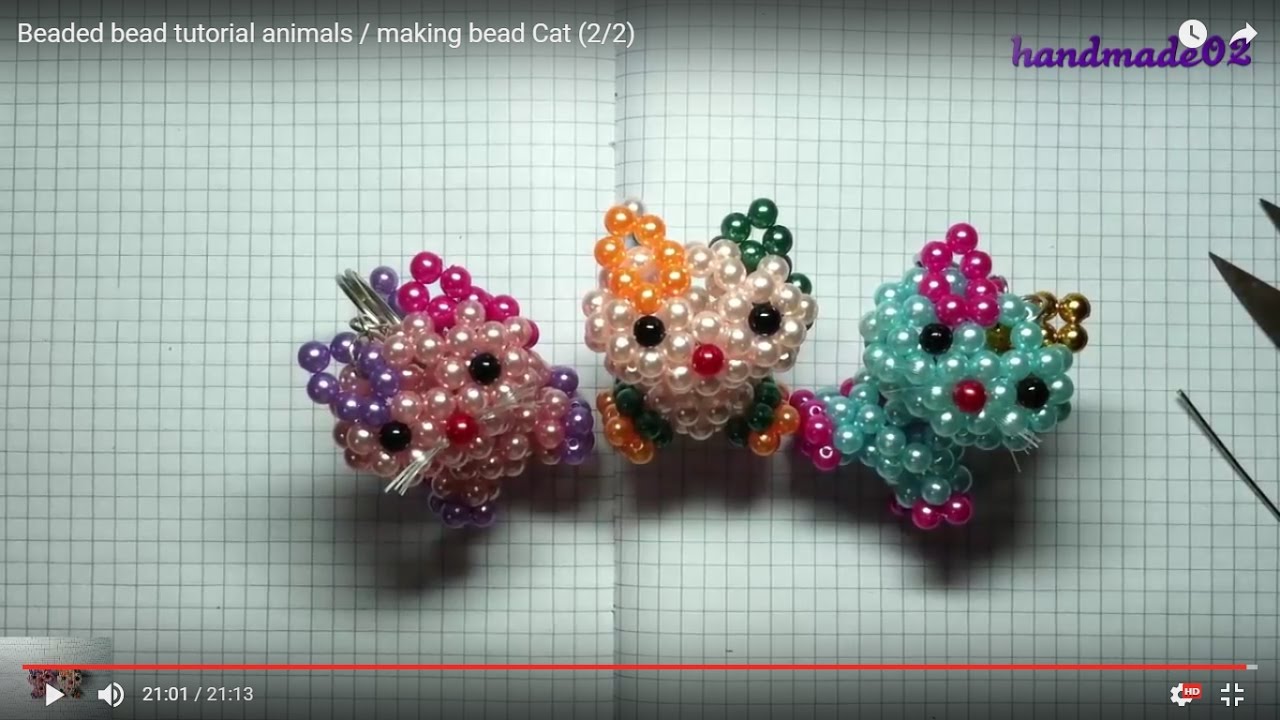 Beaded bead tutorial animals / making bead Cat  (2/2)
