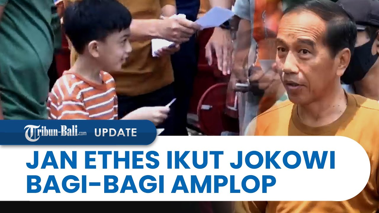 Aksi Menggemaskan Jan Ethes Bantu Presiden Jokowi Bagikan Uang dan Sembako ke Warga Solo