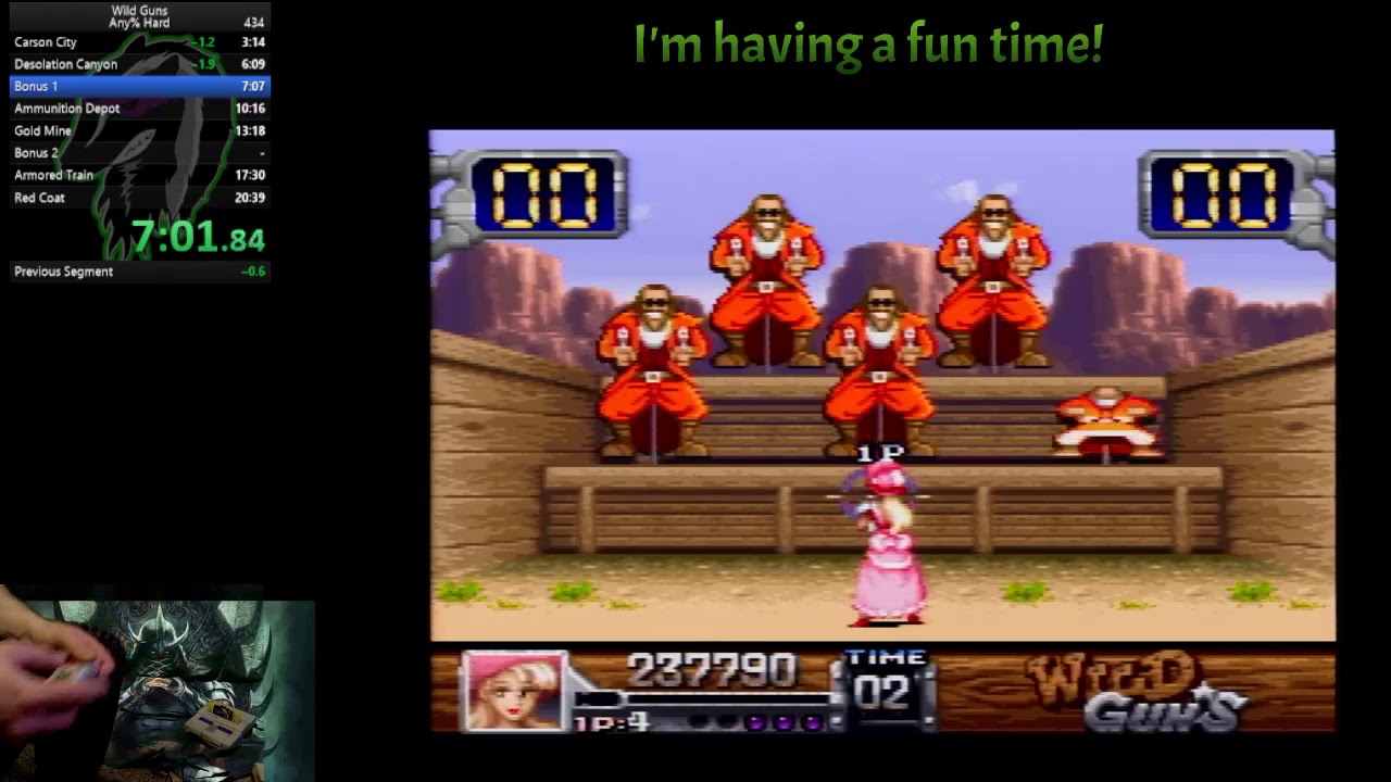 Wild Guns (SNES) Hard - Speedrun in 20:31