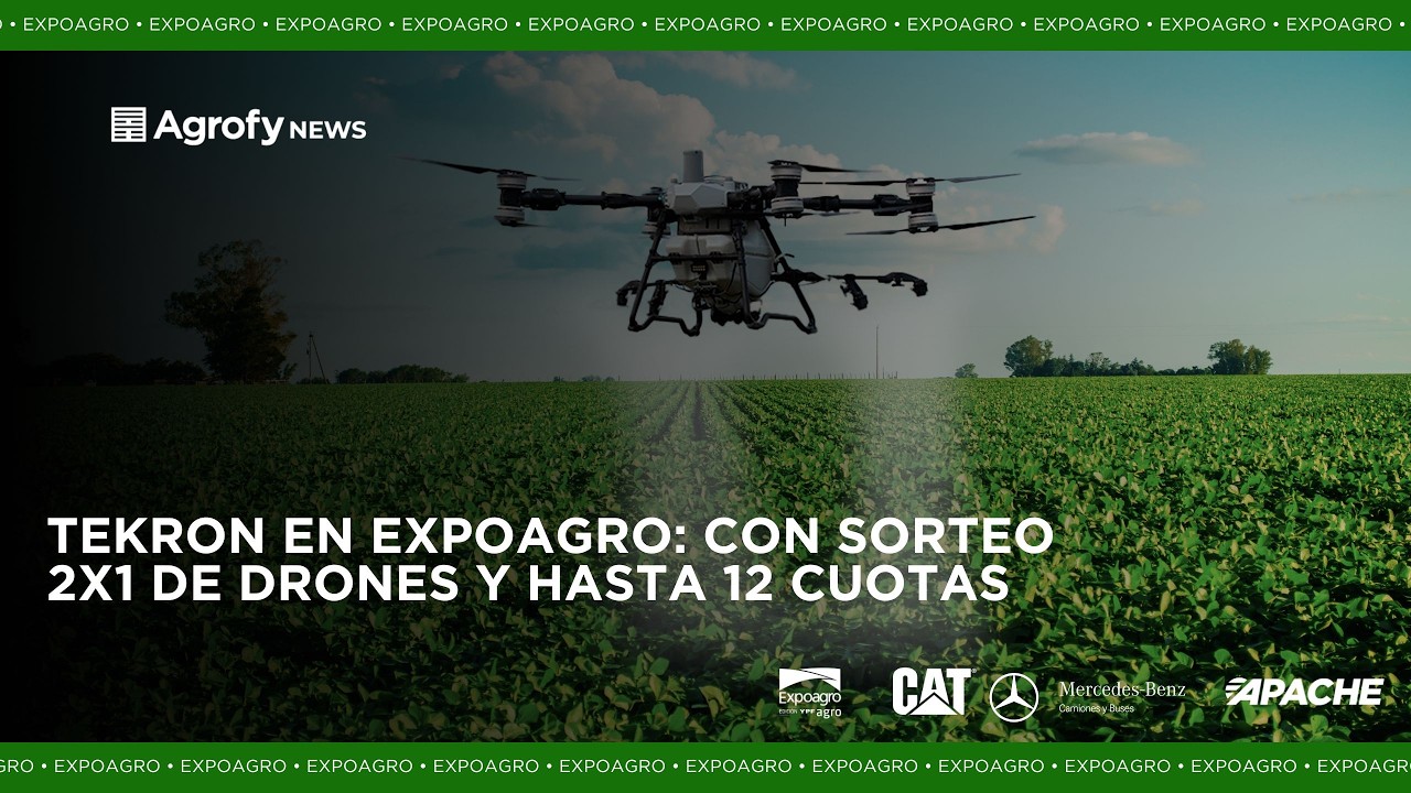 Los drones agrícolas que ya cubren 36 hectáreas por hora y un sorteo único: Tekron en Expoagro